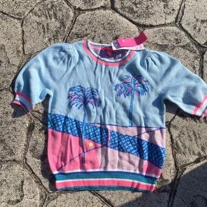 NWT LILLY PULITZER Short Sleeve Tennis Vivie Sweater SIZE XXS
